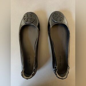 Tory Burch black patent leather ballet flats